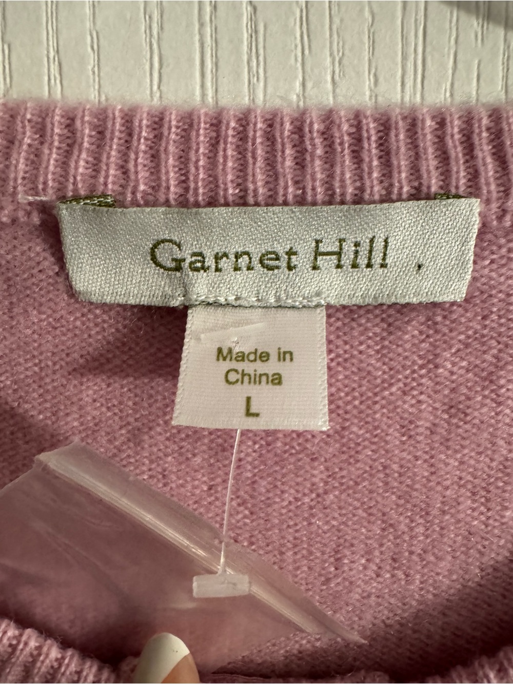 Garnet Hill Soft Pink Ruched Front Button Cardigan - Picture 3 of 3